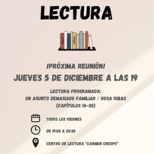 Club de lectura, jueves 5 de diciembre
